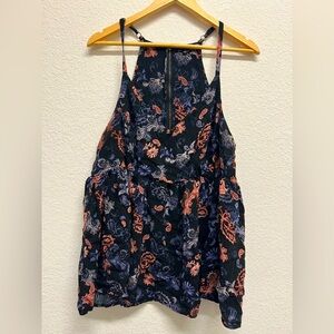 *Torrid Black Pink and Blue Paisley Babydoll Challis Tank Size 1 1X